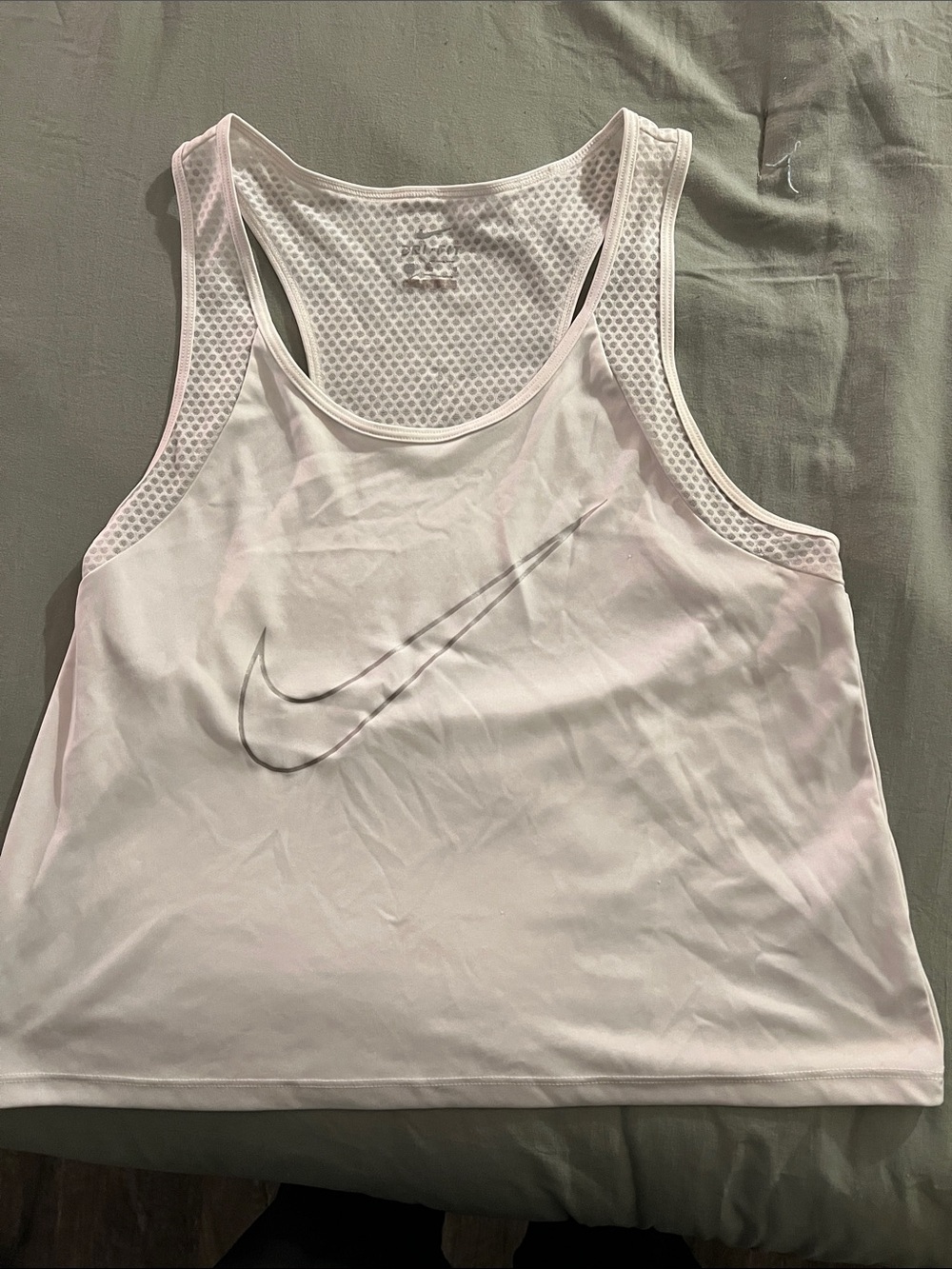 Nike Women's Pale Pink Racerback Tank Top with Swoosh